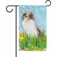 thumbnail image 1 of Hello Spring Floral with Cat Beautiful Cat Garden Flag Summer Flower Home Decor Yard Banner for Outside 12.5 x 18 Inch Double Side, 1 of 6