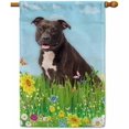 thumbnail image 1 of Hello Spring Floral with Dog Cute Pitbull Dog Garden Flag Summer Flower Home Decor Yard Banner for Outside 28 x 40 Inch Double Side, 1 of 6