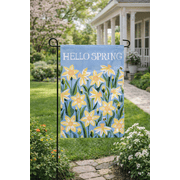 Hello Spring Garden Flag 12.5 x 18 Double Sided Floral Outdoor Yard Flag