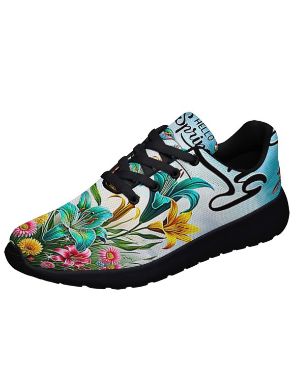 Hello Spring Hummingbird Shoes Sneakers Black Size 10.5