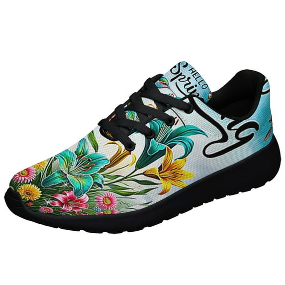 Hello Spring Hummingbird Shoes Sneakers Black Size 13
