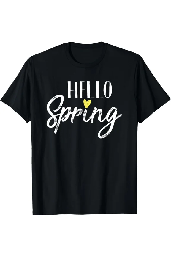 Hello Spring Inspirational Summer Break Vacation Seasonal Saying Unisex T-Shirt, S-5XL