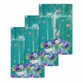 thumbnail image 1 of Hello Spring Kitchen Dish Towels for Drying Dishes Set of 3, Pastoral Purple Bottle Floral Dark Green Wood Waffle Weave Microfiber Hand Tea Bathroom Towels Quick Dry & Absorbent Towel 15.7x23.6, 1 of 7