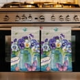 thumbnail image 1 of Hello Spring Kitchen Towels Set of 3, Pastoral Purple Bottle Floral Wooden Plaid Absorbent Dish Towels for Kitchen, Microfiber Hand Towel, Quick Drying Tea Towel for Cleaning Decorative Dishcloths, 1 of 7