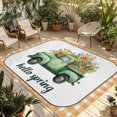 thumbnail image 1 of Hello Spring Outdoor Rug for Patio/Deck/Porch, Non-Slip Large Area Rug 6 x 9 Ft, Easter Flowers Green Truck Floral Orange Plaid Indoor Outdoor Rugs Washable Area Rugs, Camping Rug Carpet Runner, 1 of 8
