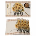 thumbnail image 1 of Hello Spring Placemats Set of 12, Yellow Sunflowers Beige Texture Non-Slip Place Mats Washable Table Mats for Kitchen Dining Table Decorations Indoor/Outdoor, 1 of 9