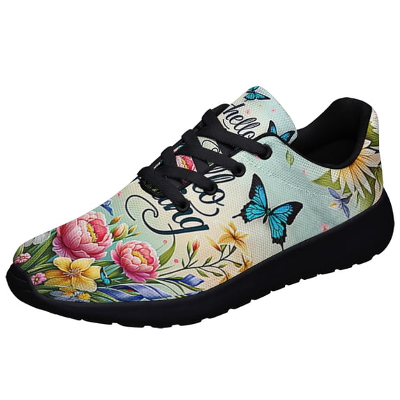 Hello Spring Shoes Sneakers for Women Men Black Size 7