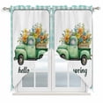 thumbnail image 1 of Hello Spring Swag Valances for Windows 2 Pack, Kitchen Window Curtains 36 Inch Length, Easter Flowers Green Truck Floral Blue Plaid Privacy Swag Curtains for Living Room/Bathroom 36"x36", 1 of 8