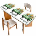 thumbnail image 1 of Hello Spring Table Cloths for 8 Foot Rectangle Tables, Easter Flowers Green Truck Floral Orange Plaid Patio Waterproof Elastic Fitted Tablecloths, Washable Rectangular Table Cover for Camping, 1 of 8