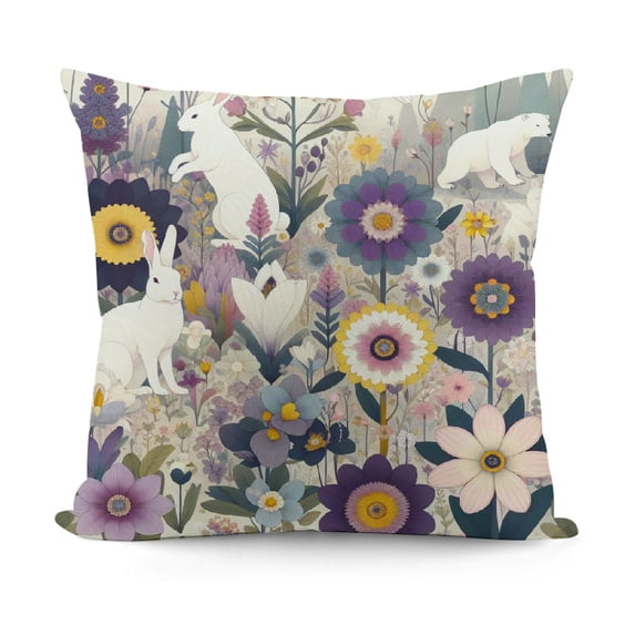 Hello Spring Throw Pillow Covers, Pink Cushion Case Decoration for Sofa Couch