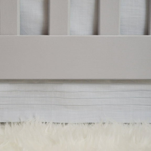 Hello Spud 100% Cotton Crib Skirt Pin Tuck Gray