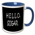thumbnail image 1 of 3drose, Hello Sugar. Black and White., 15oz Two-tone Blue Mug, 1 of 6