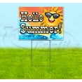thumbnail image 1 of Hello Summer (18" x 24") Yard Sign, Includes Metal Step Stake, 1 of 6