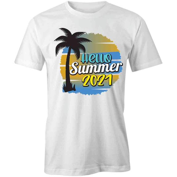 Hello Summer 2021 T-Shirt | Cool Summertime White Tee Gift
