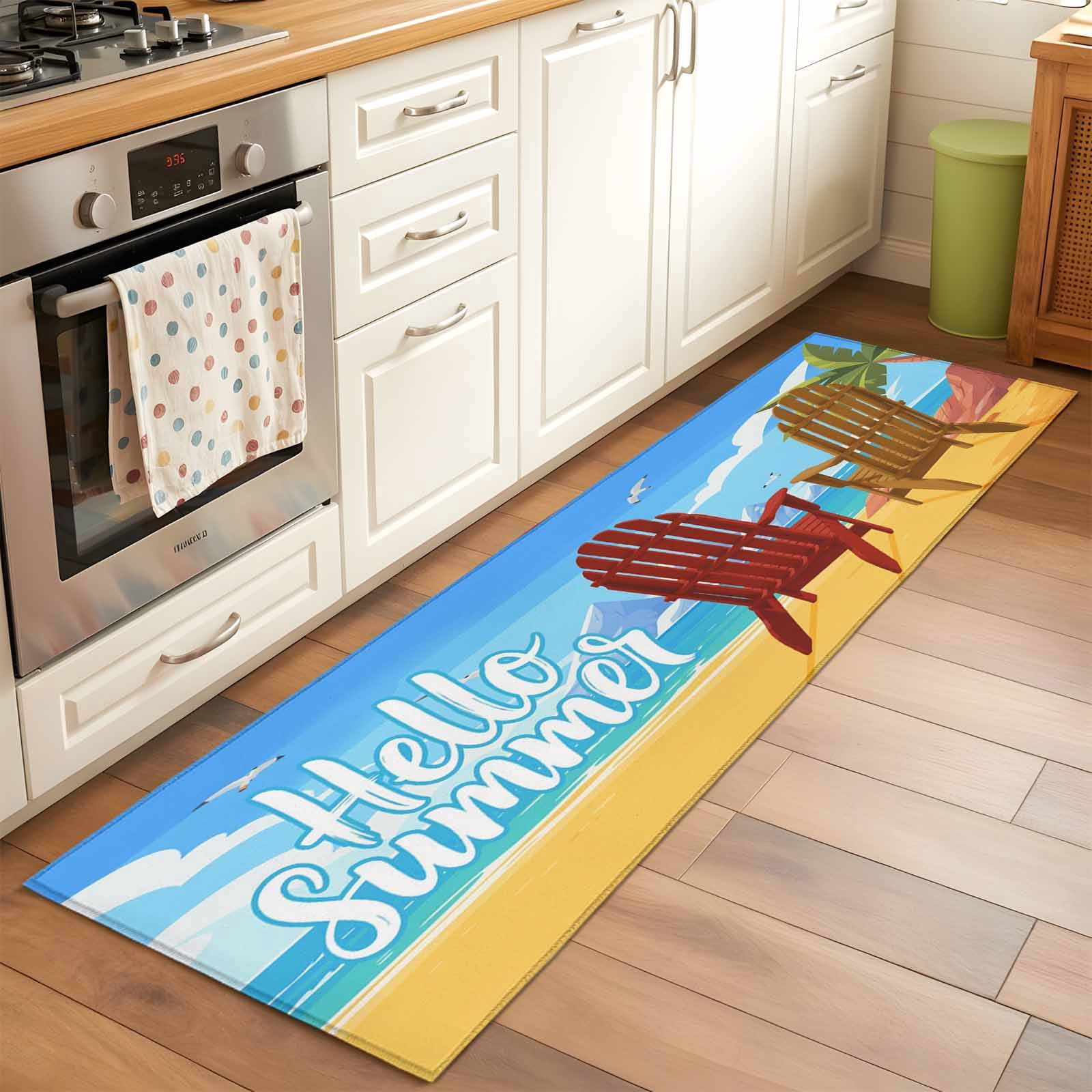 Hello Summer 2x6 Runner Rug for Hallway Walkway Kitchen Galley, Beach ...