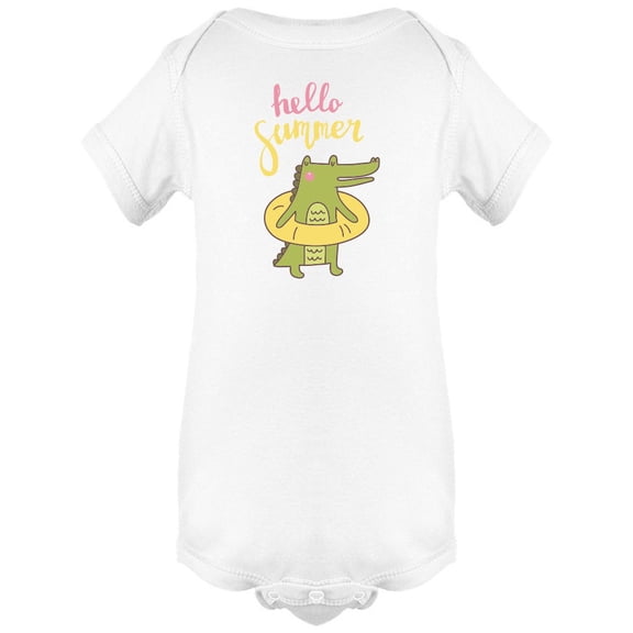 Hello Summer Adorable Crocodile Bodysuit Infant -Image by Shutterstock, Newborn