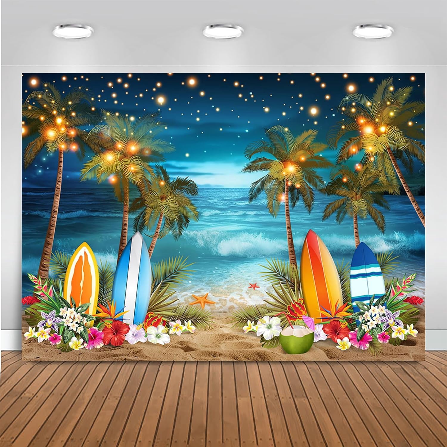 Hello Summer Beach Party Pretty Backdrop Tropical Seaside Island Party ...