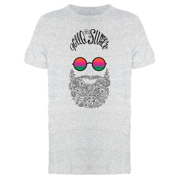 Hello Summer Bearded Man T-Shirt Men -Image by Shutterstock, Male Small