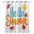 thumbnail image 1 of Hello Summer Blackout Curtains for Bedroom Living Room Darkening Curtains 54 Inch Long Watercolor Watermelon Tropical Fruit Short Curtain for Small Window Treatment Insulated Grommet Drapes 42"x54"x2, 1 of 9