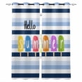 thumbnail image 1 of Hello Summer Blackout Curtains for Bedroom Living Room Darkening Curtains 84 Inch Length 2 Panels Set Watercolor Blue Striped Colorful Ice Cream Window Curtain Window Treatment Grommet Drapes 52"x84", 1 of 9