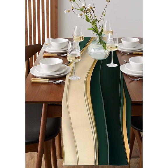 Hello Summer Blue White Stripe Table Runner 13x90in Non-Slip Cotton Linen Table Runners, Colorful Popsicles Dresser Scarves TableRunner for Dinner Kitchen Dining Wedding Party