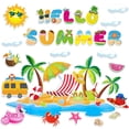 thumbnail image 1 of Hello Summer Bulletin Board Decoration Big Island Beach Style Cutouts for Classroom Summer Theme Bulletin Board for Home Office Blackboard Wall Decor, 1 of 5