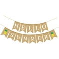 thumbnail image 1 of Hello Summer Burlap Banner with Colorful Pineapple Letters Linen Dovetail Garland for Hawaii Party Decorations Reusable Tropical Summer Bunting for Luau Events and Photo Shoots, 1 of 2