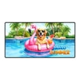 thumbnail image 1 of Hello Summer Chesapeake Bay Retriever at Swimming Pool Flamingo Swim Ring Desk Mat Full Keyboard Mouse Pad Chessie Dog Lover Large Mousepad - 12009, 1 of 5