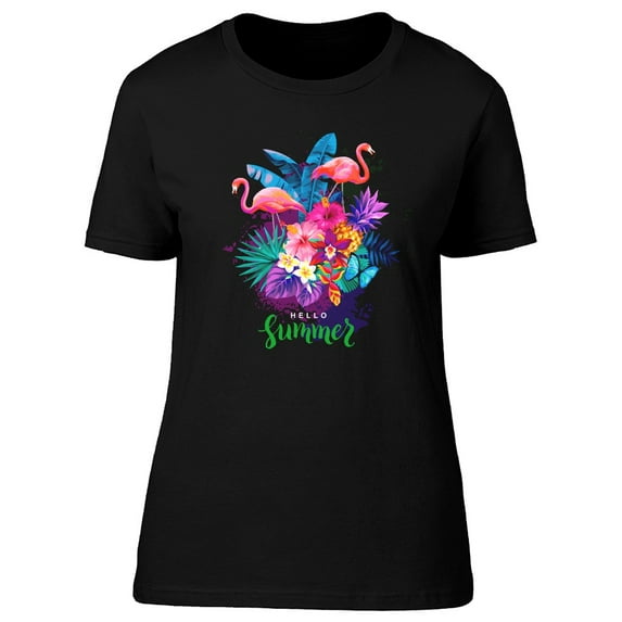 Hello Summer Colorful Flamingo T-Shirt Men -Image by Shutterstock, Male Large