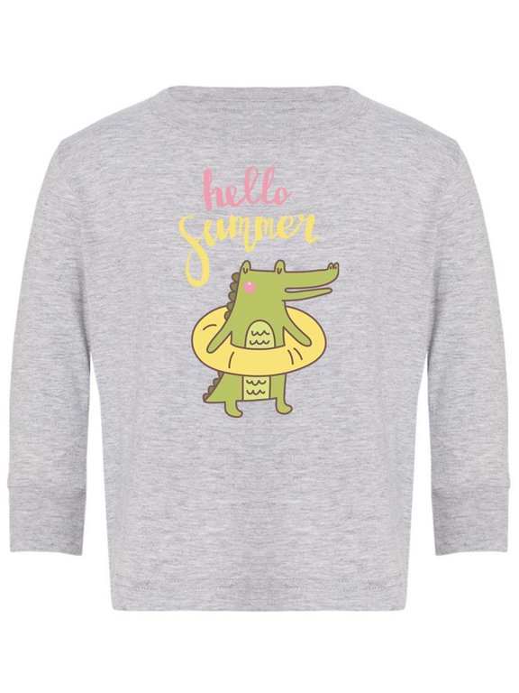 Hello Summer Crocodile Long Sleeve Toddler -Image by Shutterstock, 4 Toddler