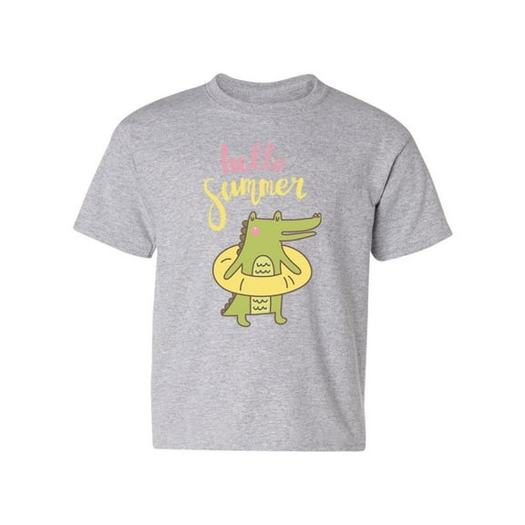 Hello Summer Crocodile T-Shirt Juniors -Image by Shutterstock,  x-Large