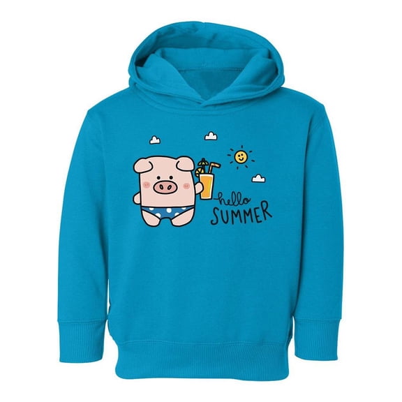 Hello Summer, Cute Pig Hoodie Toddler -Image by Shutterstock, 4 Toddler
