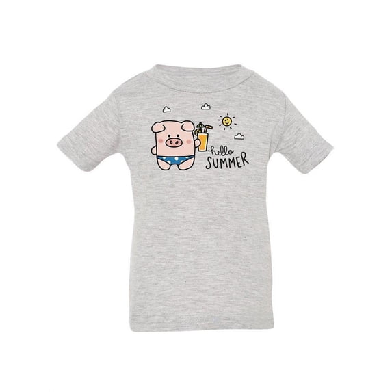 Hello Summer, Cute Pig T-Shirt Infant -Image by Shutterstock, 12 Months