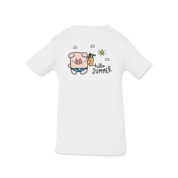 Hello Summer, Cute Pig T-Shirt Infant -Image by Shutterstock, 18 Months