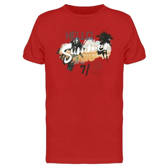 Hello Summer Design T-Shirt Men -Image by Shutterstock, Male 3X-Large