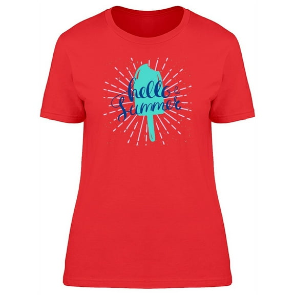 Hello Summer Eaten Ice Pop T-Shirt Women -Image by Shutterstock, Female x-Large