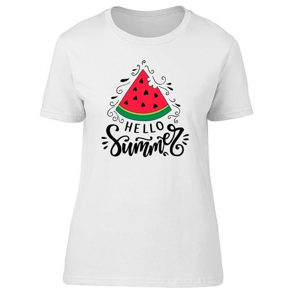 Hello Summer Eaten Watermelon T-Shirt Women -Image by Shutterstock, Female Large