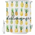 thumbnail image 1 of Hello Summer Fabric Shower Curtain Pineapple Fresh Fruit Washable Shower Curtains for Bathroom, Waterproof Bath Curtain with Hooks Home Decor 72x84in, 1 of 8