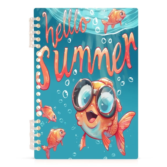 Hello Summer Fish Notebooks 1-subject Journal 60 Sheets A5 College Ruled Paper Detachable Ring 8.3"x5.7"