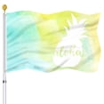 thumbnail image 1 of Hello Summer Flag Beach Fruit Sunglasses Yard Sign Party Supplies Holiday Outdoor Decoration Cool Funny Flag with Brass Grommets, 1 of 7