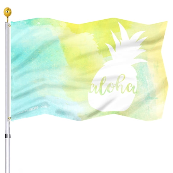 Hello Summer Flag Beach Fruit Sunglasses Yard Sign Party Supplies Holiday Outdoor Decoration Cool Funny Flag with Brass Grommets
