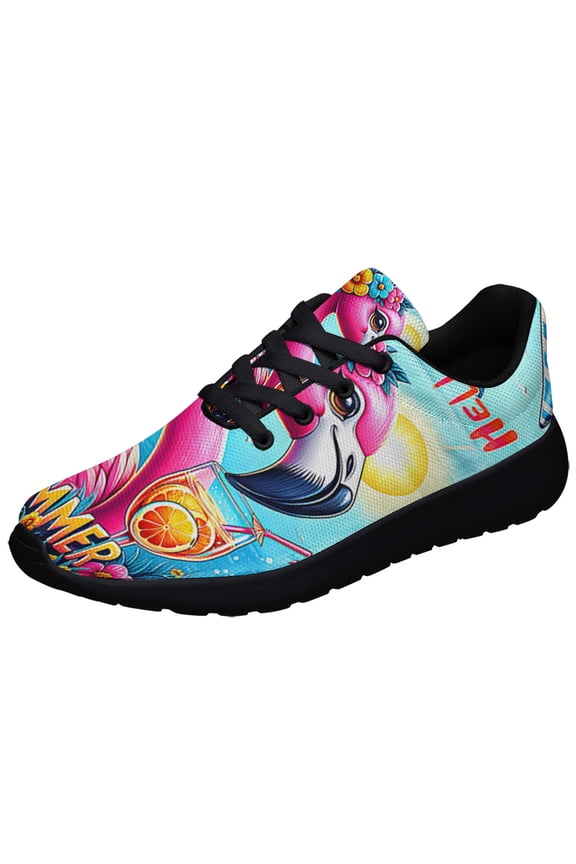 Hello Summer Flamingo Gnome Shoes Sneakers for Women Men Black Size 9.5