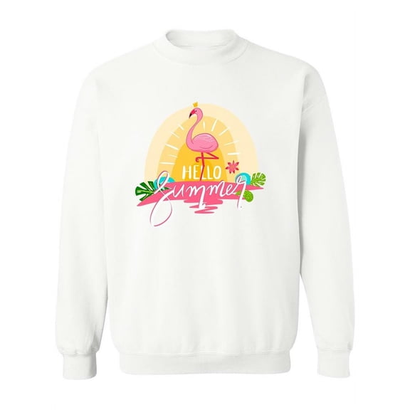 Hello Summer Flamingo . Sweatshirt Women -Image by Shutterstock, Female Medium