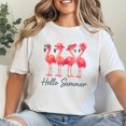 thumbnail image 1 of Hello Summer Flamingo T-shirt, Cute Flamingo T-shirt, Summer Beach T-shirt, Funny Summer Vacation T-shirt, Tropical Animal T-shirt, Summer Vibes T-shirt., 1 of 5