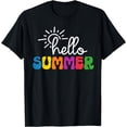 thumbnail image 1 of Hello Summer For Men Women, Tropical Vacation Groovy T-Shirt, 1 of 3