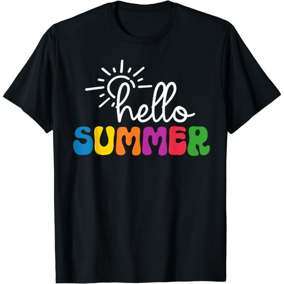 Hello Summer For Men Women, Tropical Vacation Groovy T-Shirt