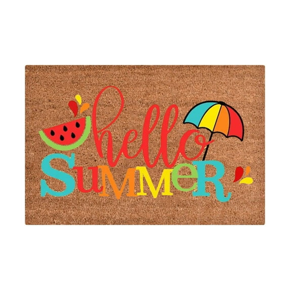 Hello Summer Front Door Mat Summer Doormat Welcome Mats Outdoor Outside Mat for Door Sales Outdoor Door Mats Fade Resistant for Indoor Outdoor Floor Door Mat Home Bath Room Decoration 16" x 24"