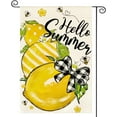 thumbnail image 1 of Hello Summer Garden Flag 12x18 Inch Double Sided Outside, Lemon Bee Rustic Seasonal Yard Outdoor Flag, 1 of 6