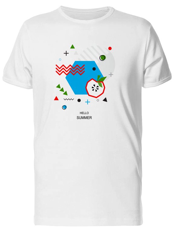 Hello Summer / Geometric Doodles T-Shirt Men -Image by Shutterstock, Male Small