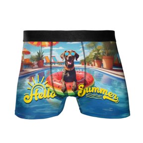 Hello Summer German Shorthaired Pointer Pool Day on Watermelon Float All Over Print Boxer Briefs Underwear for Men Dad GSP Lover Dog Gift - 13008
